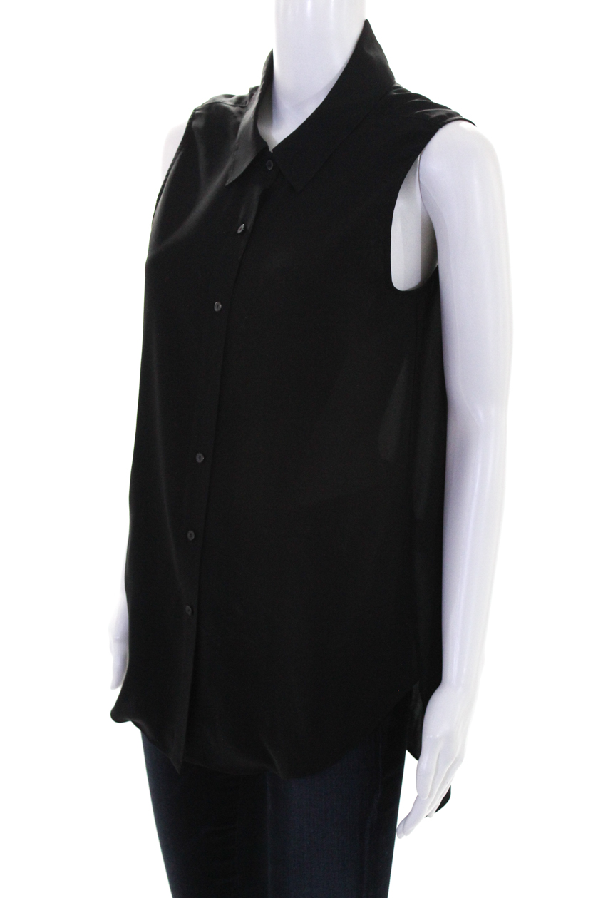 Black Strpe Maxi Length Button Down Sleeveless Shirt