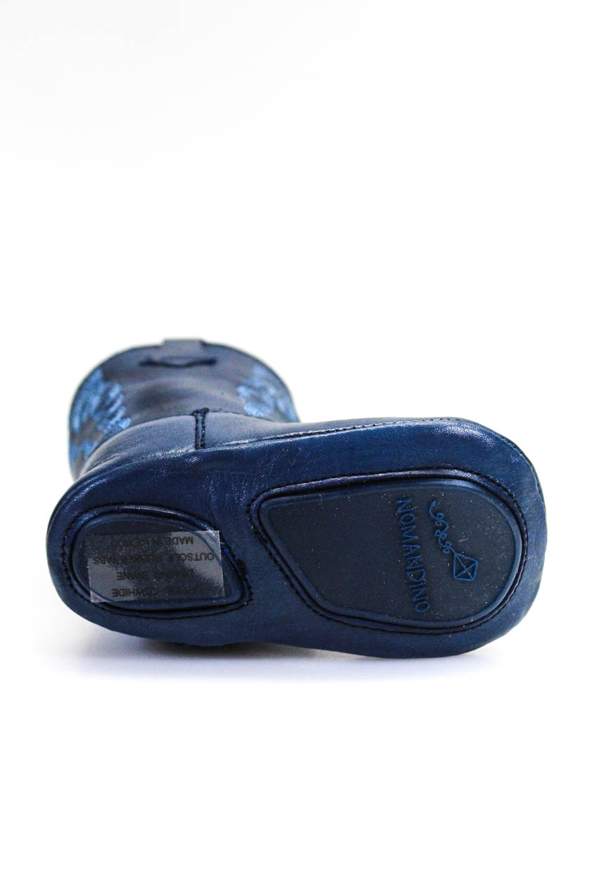 Nomandino Boys Leather Plano Cowboy Boots Blue Size 1 | eBay