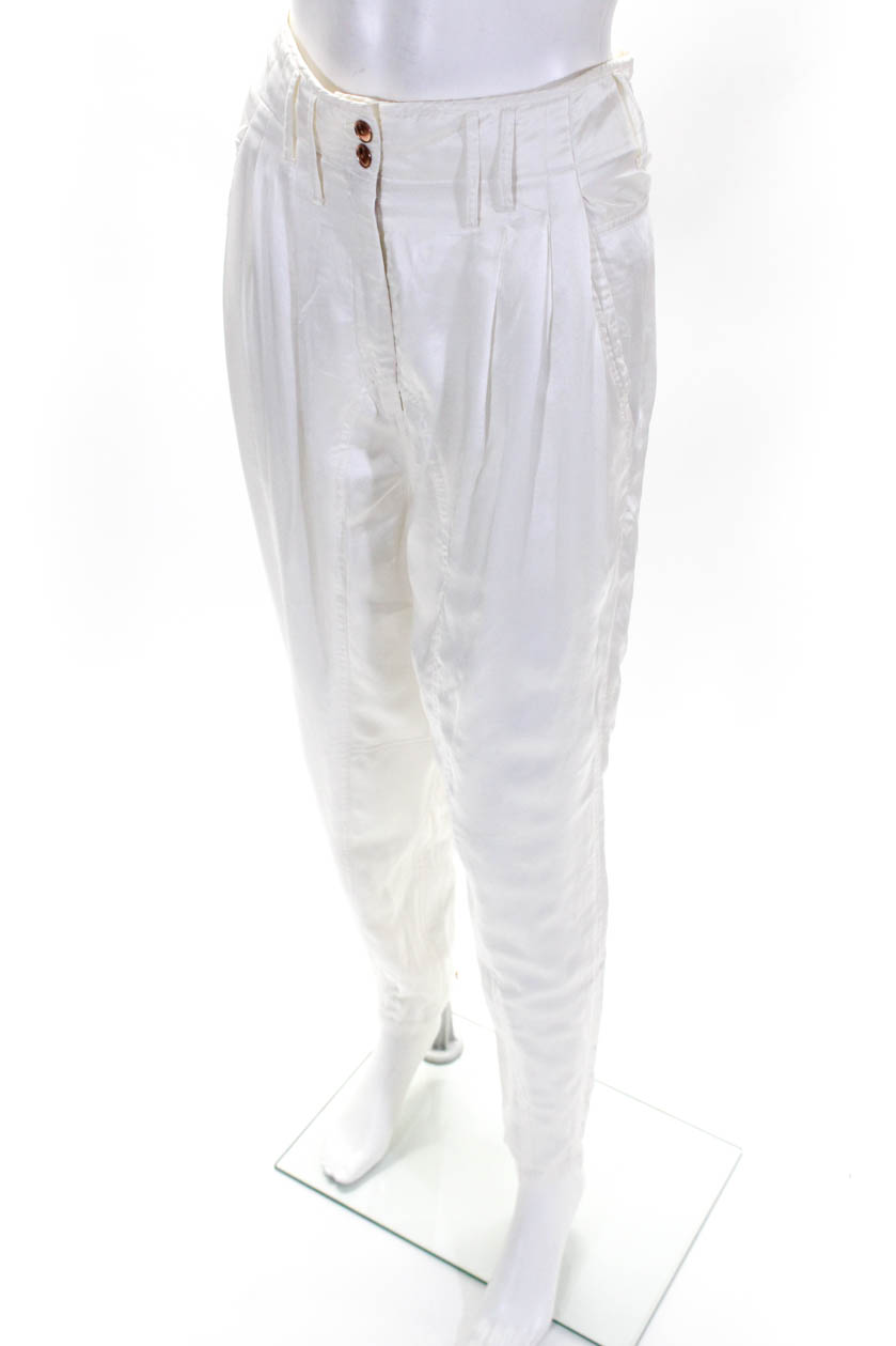 white tapered pants