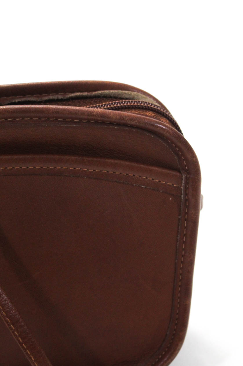 Coach Womens Single Strap Zip Top Mini Shoulder Handbag Brown Leather | eBay
