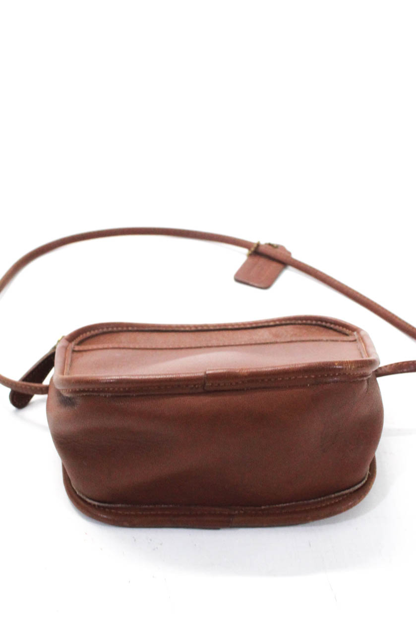 Coach Womens Single Strap Zip Top Mini Shoulder Handbag Brown Leather | eBay