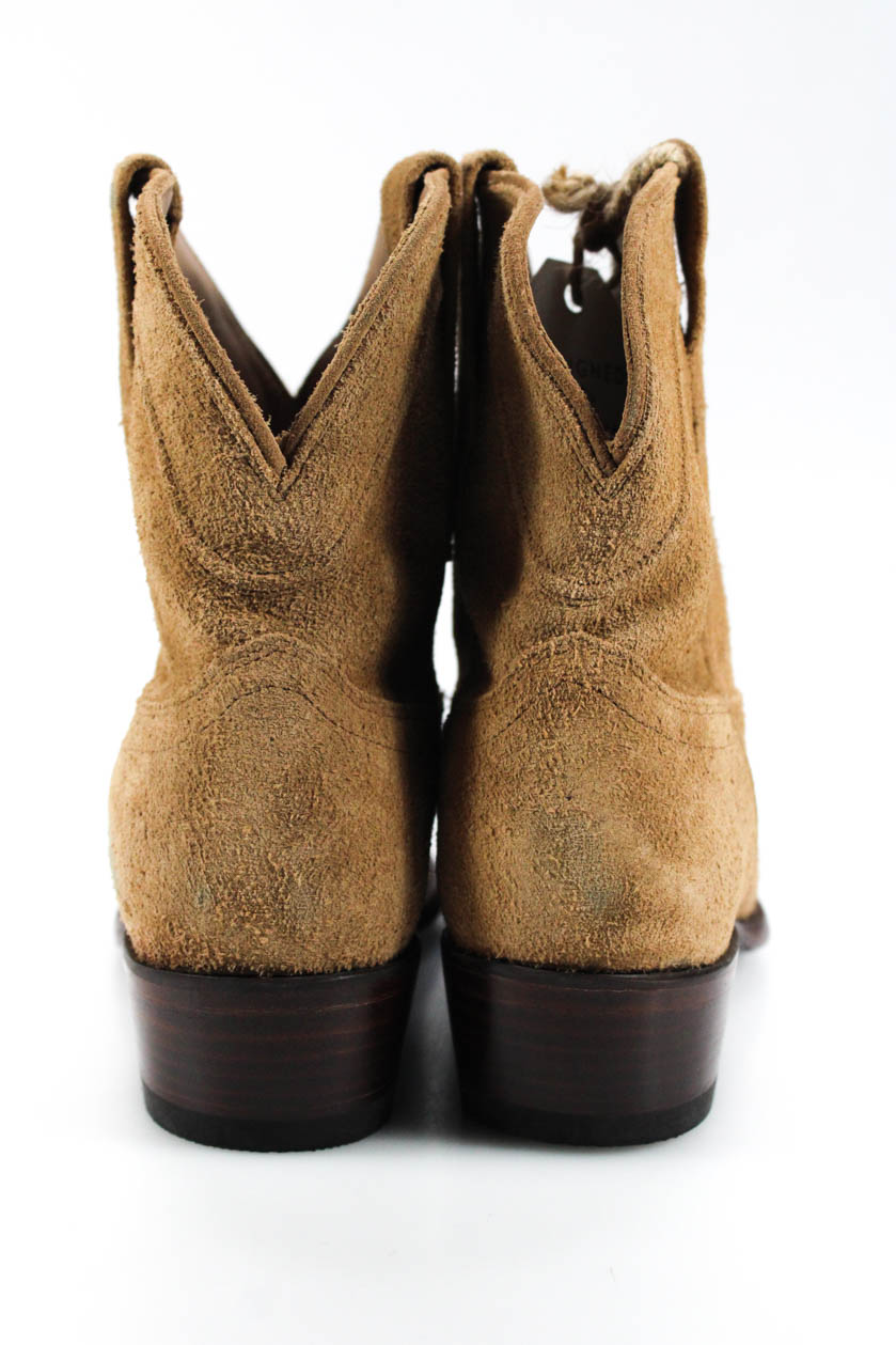Tecovas Womens Lucy Suede Western Ankle Booties Sand Brown Size 9.5 | eBay