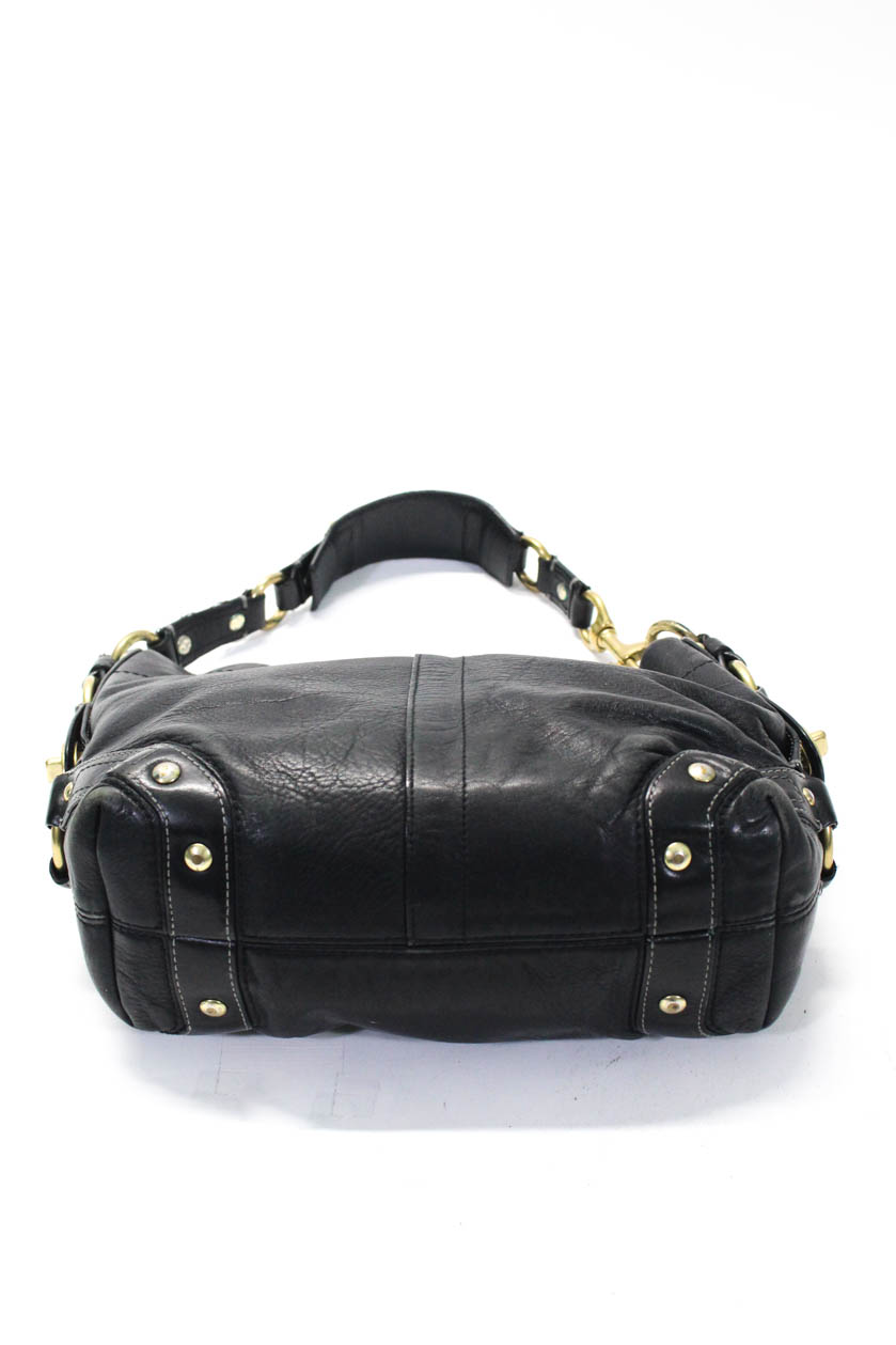 Coach Womens Single Strap Zipper Top Mini Shoulder Handbag Black Leather | eBay