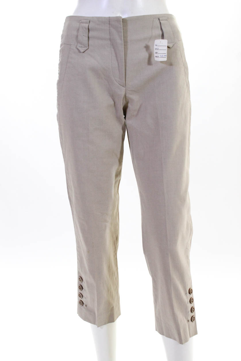 Gunex Womens Straight Leg High Rise Khaki Pants Beige Cotton Size 2 | eBay