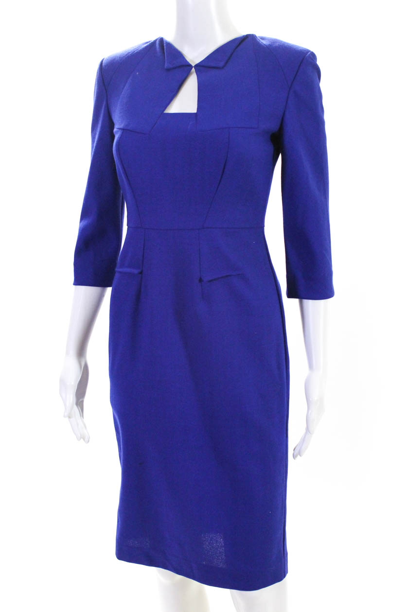 Neiman Marcus Women's 3/4 Sleeve Shift Dress Blue Size 6 | eBay