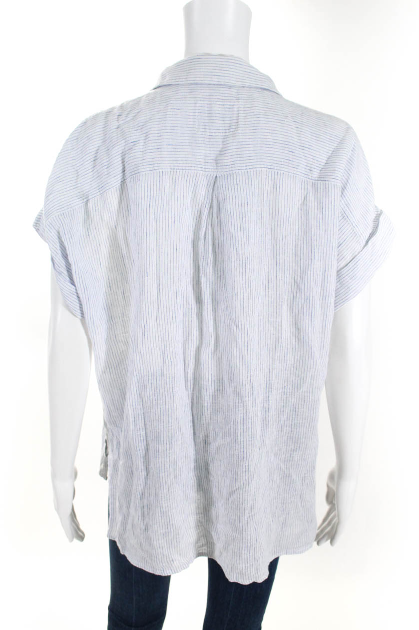 womens pinstripe button down shirt