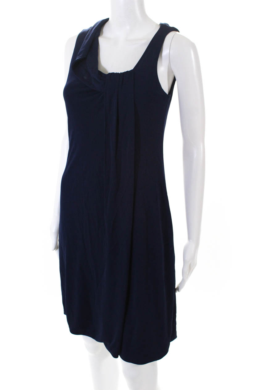 Moschino Cheap & Chic Womens Sleeveless Solid Print Dress Navy Blue ...