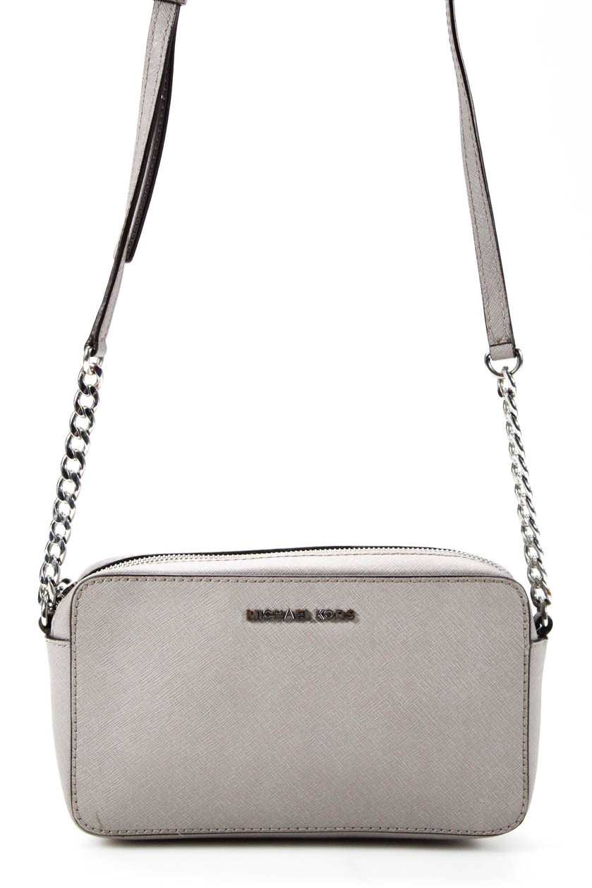 small grey crossbody purse