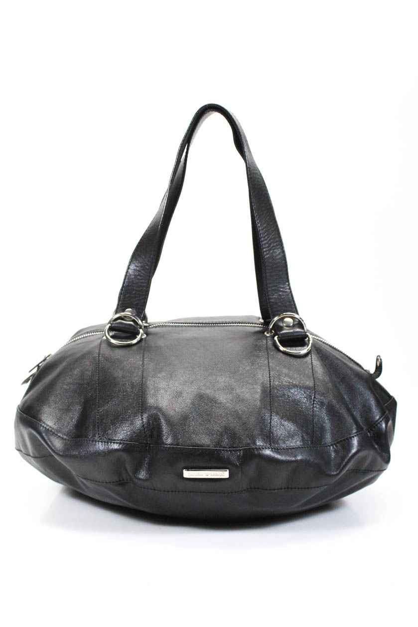 Emporio Armani Leather Round Hobo Satchel Handbag Black | eBay