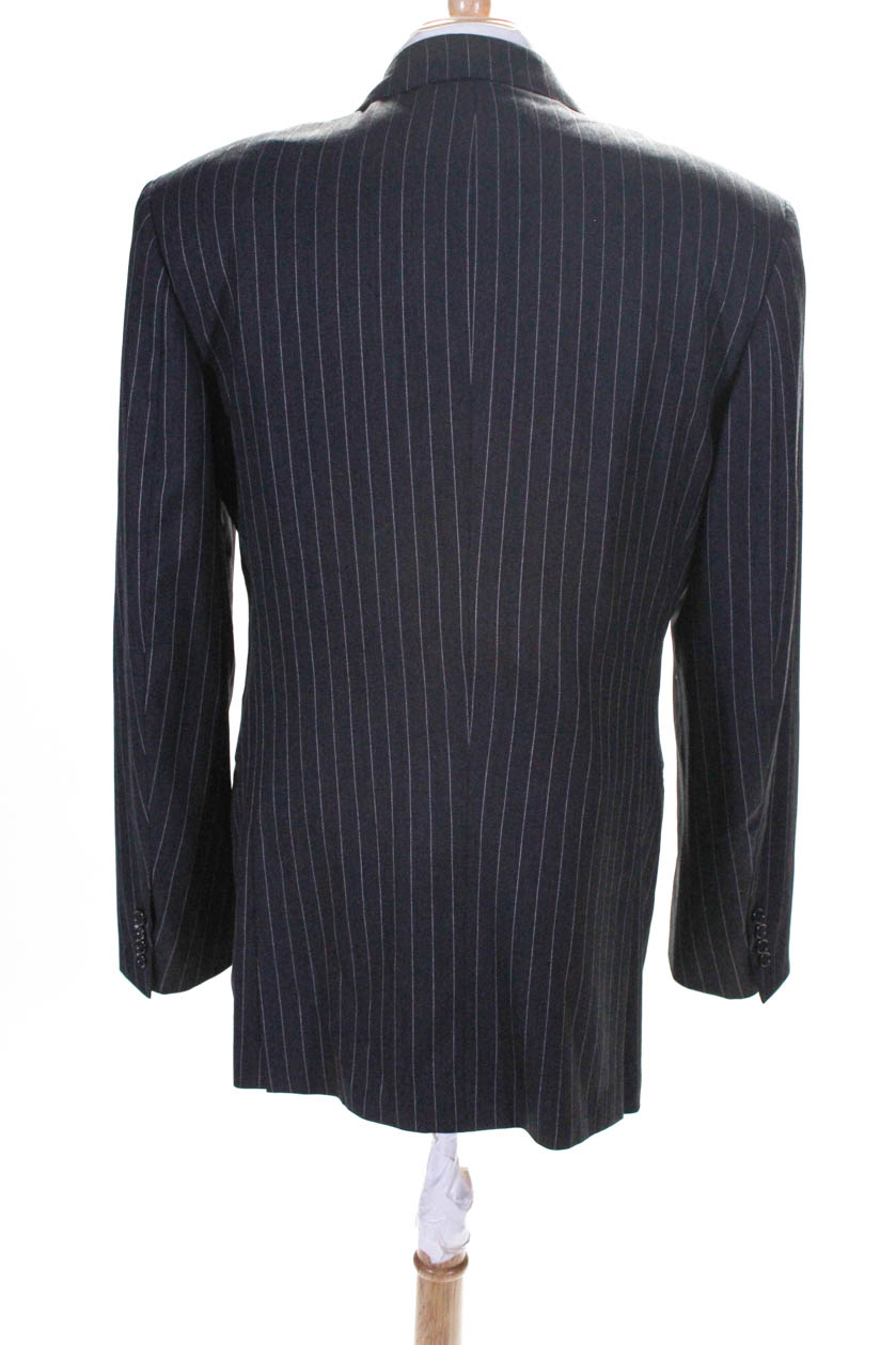 Ralph Lauren Purple Label Men's Pinstripe One Button Blazer Wool Black ...