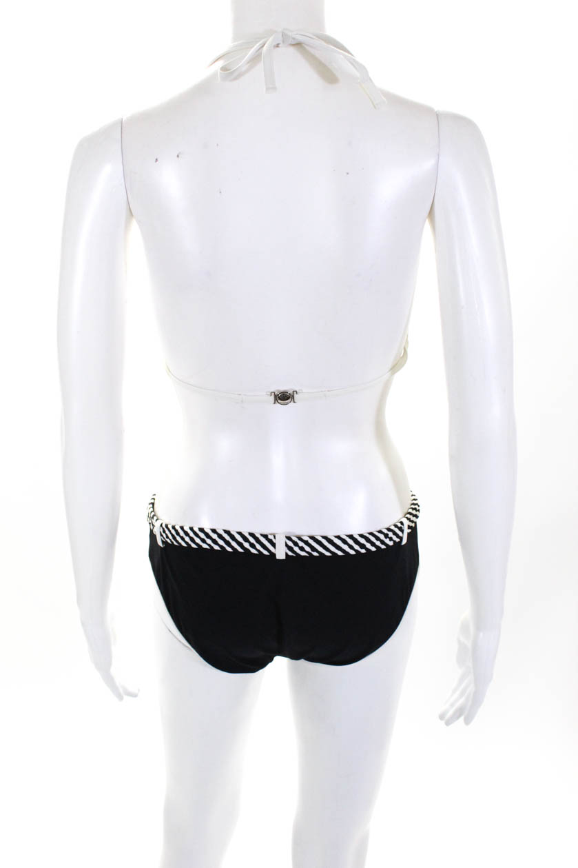 Louis Vuitton Quatrefoil Halter Neck Bikini Black White Size 42 Italian | eBay