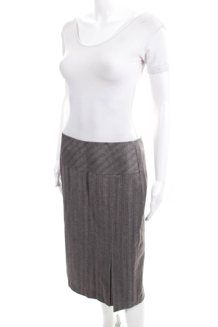 Zanella Women's A-Line Skirt Suit Wool Gray Size 8 | eBay