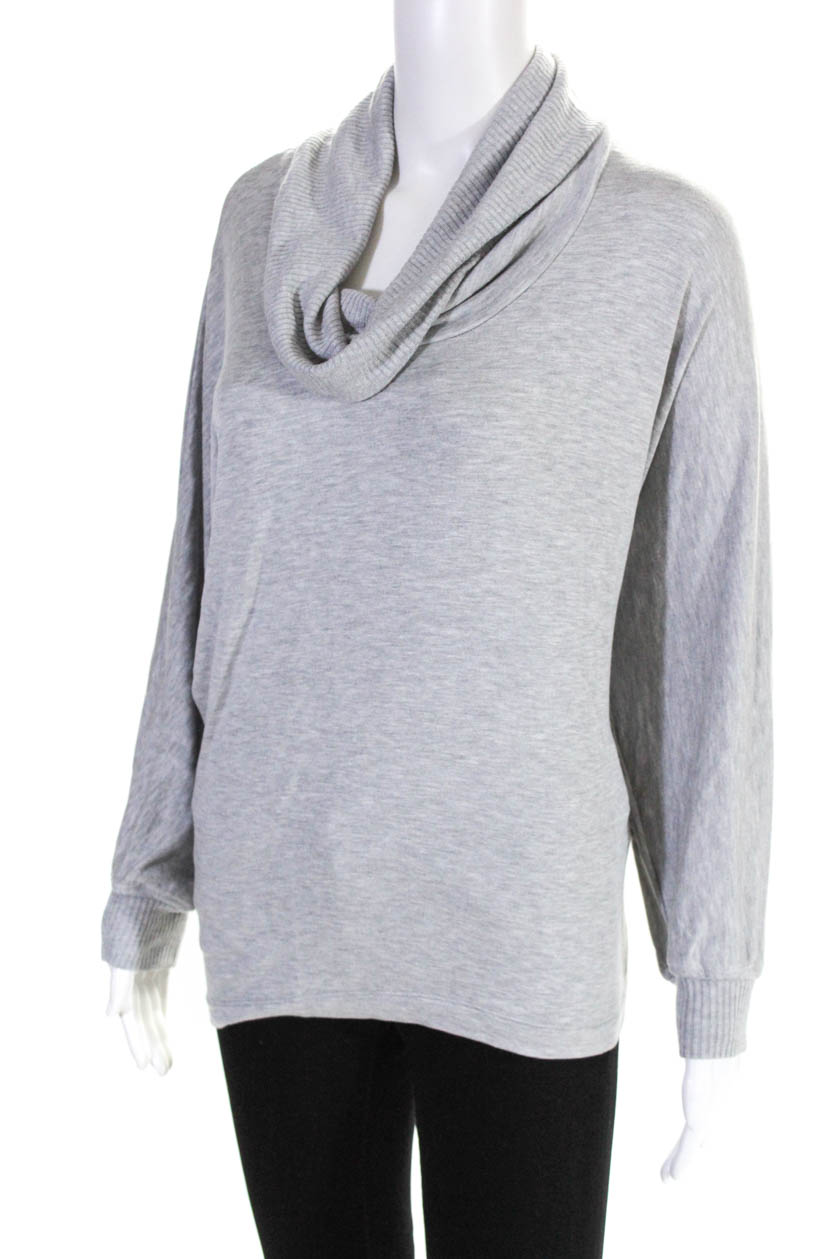 Splendid Womens Super Soft Cowl Neck Pullover Sweater Heather Grey Size ...