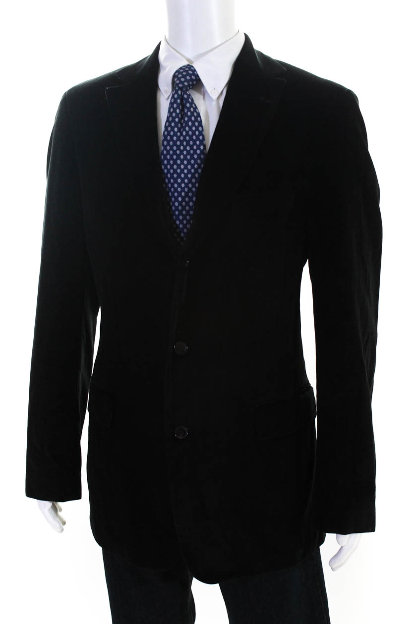 Boss Hugo Boss Mens Long Sleeve Herringbone Velvet Jacket Black Cotton ...