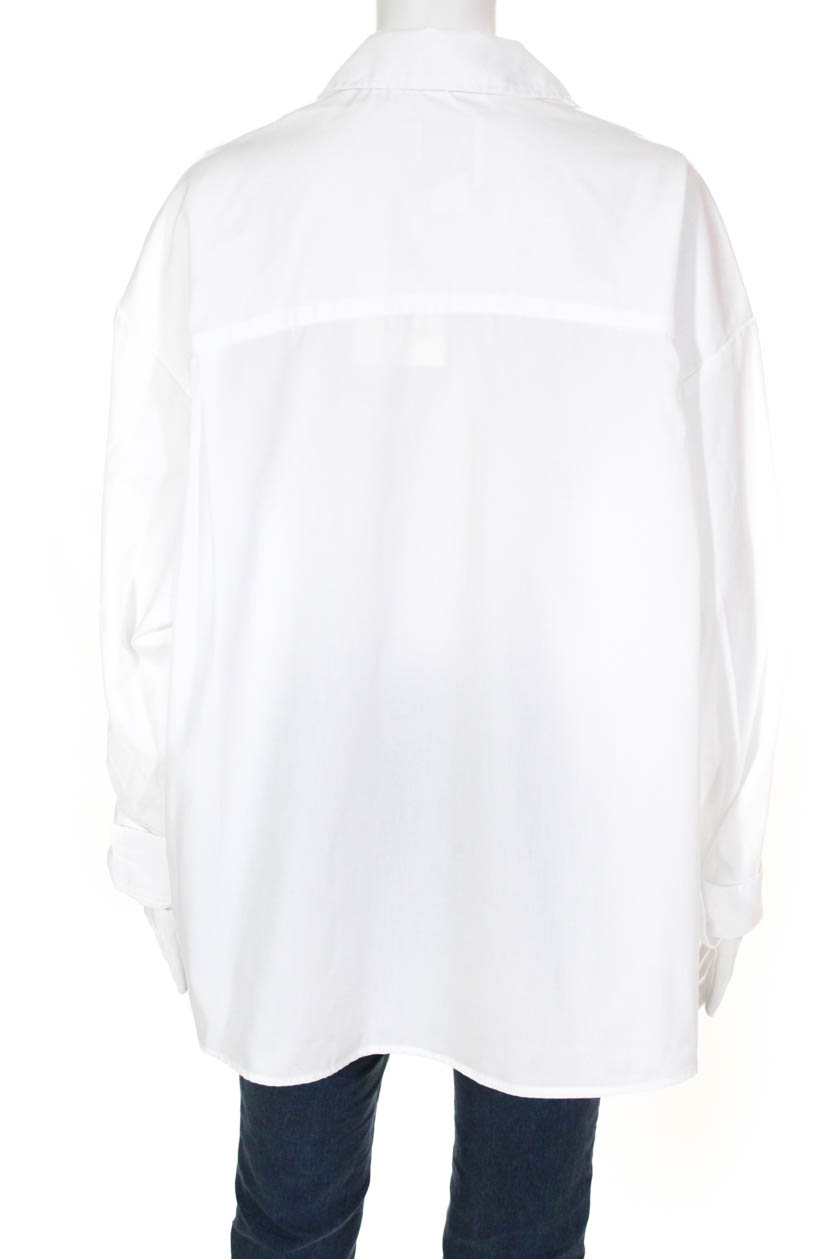 TWP Womens Button Down Long Sleeve Shirt White Cotton Size Medium | eBay