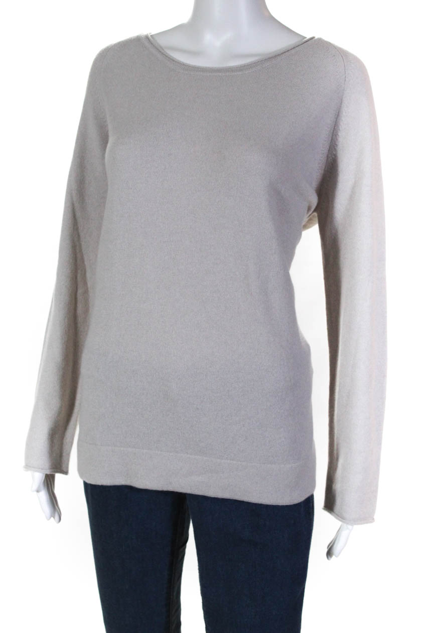 Massimo Alba Womens Cashmere Long Sleeve Sweater Gray Size Large | eBay