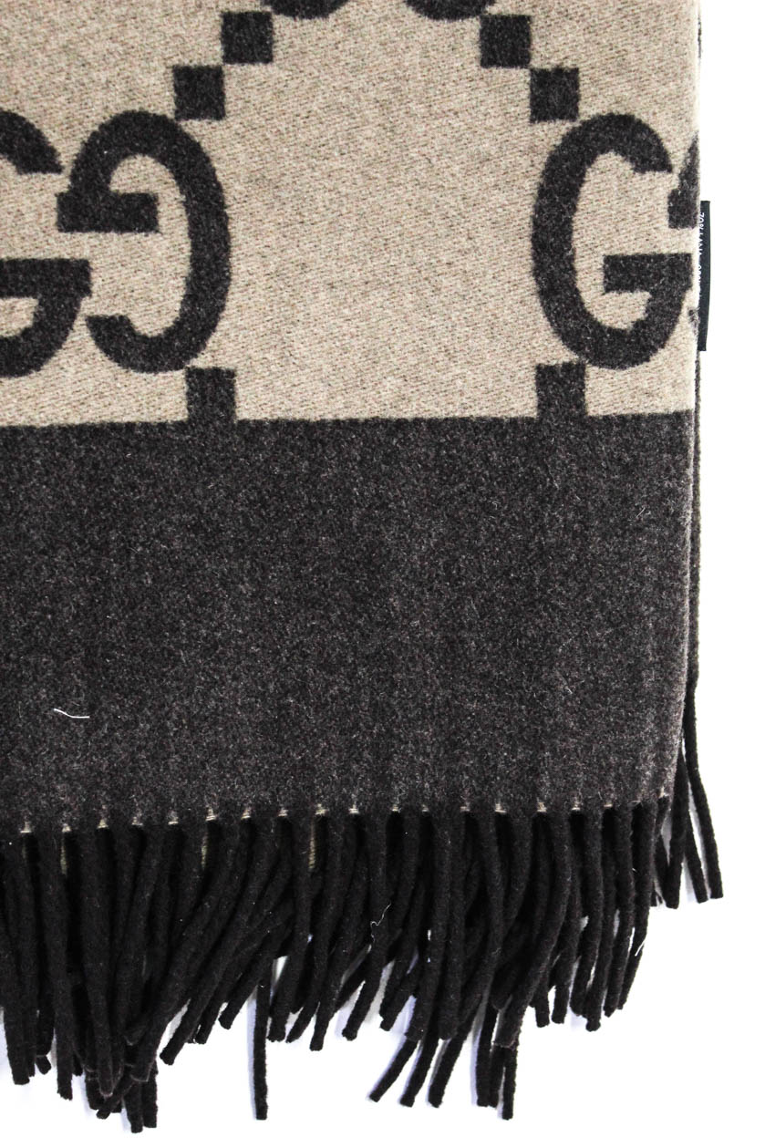 Gucci GG Brown Wool 72X58 Throw Blanket eBay