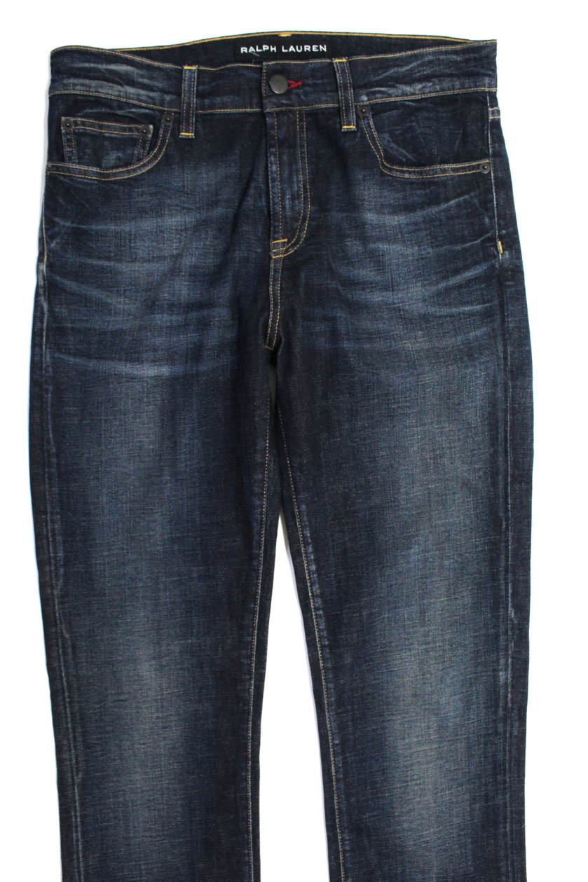Ralph Lauren Womens High Rise Dark Wash Boot Cut Jeans Pants Blue ...