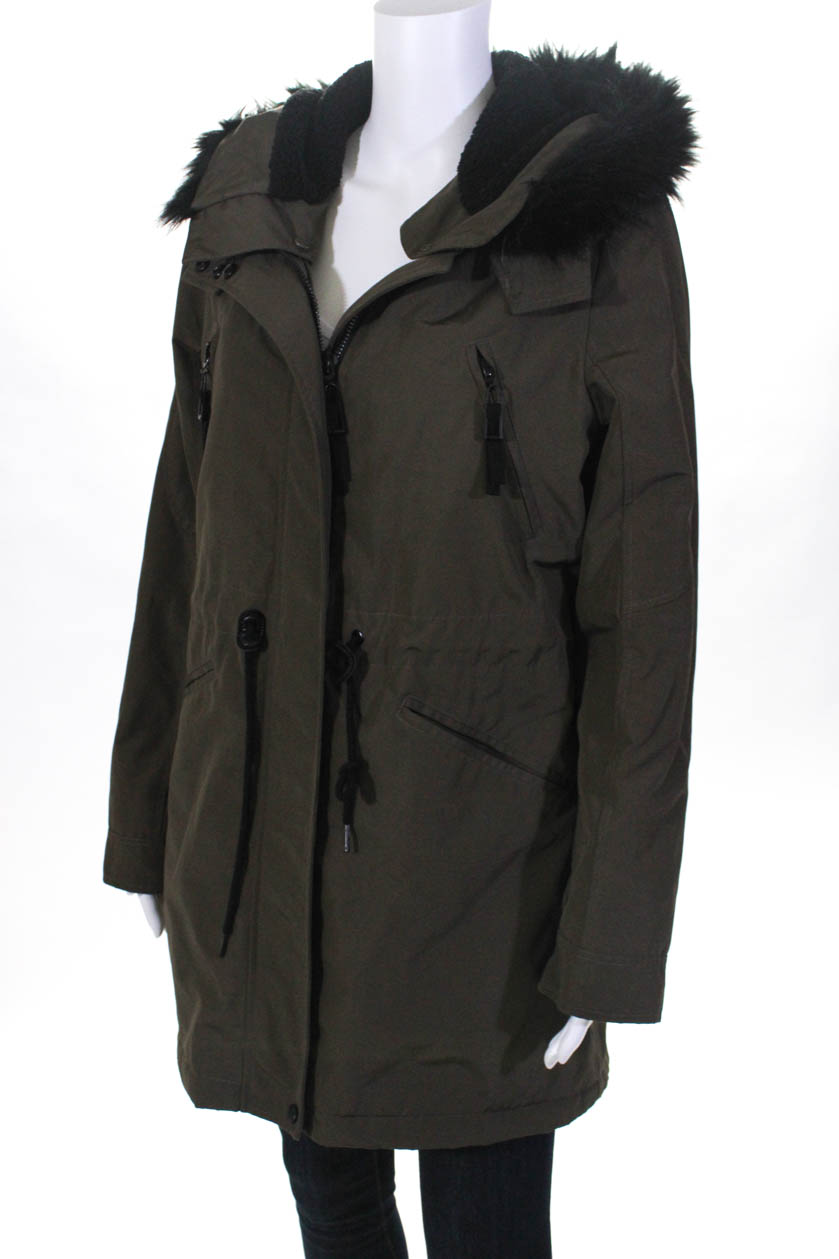 DEX Outerwear Collection Womens Parka Green Black Size Medium | eBay
