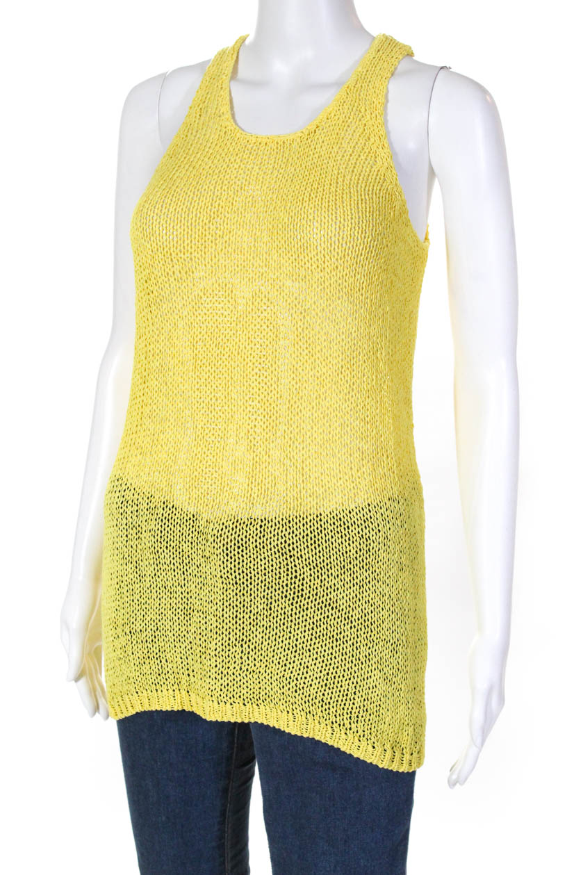 Vince Womens Cable Knit Tank Top Yellow Size Large | eBay