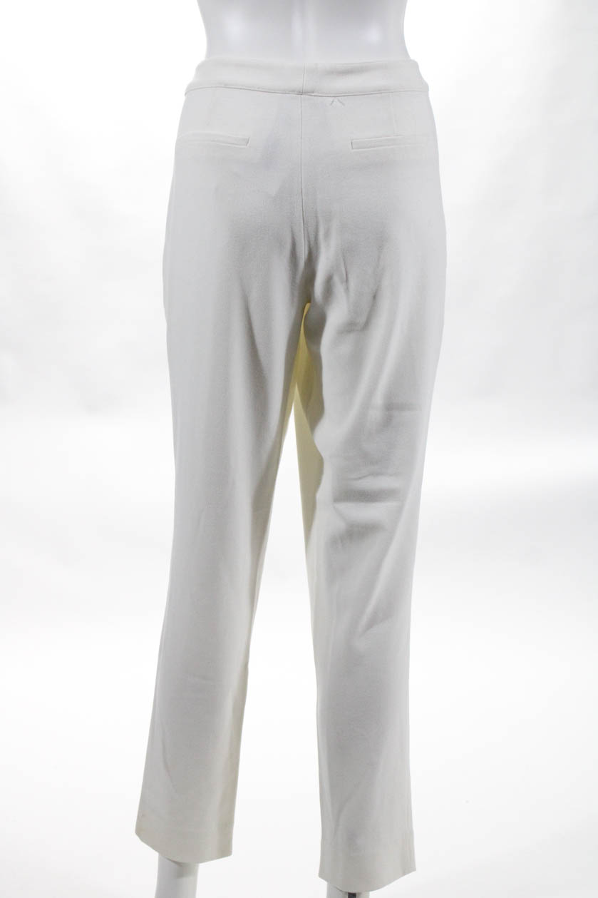 Intermix Womens High Rise Straight Trousers Cream Size Medium | eBay