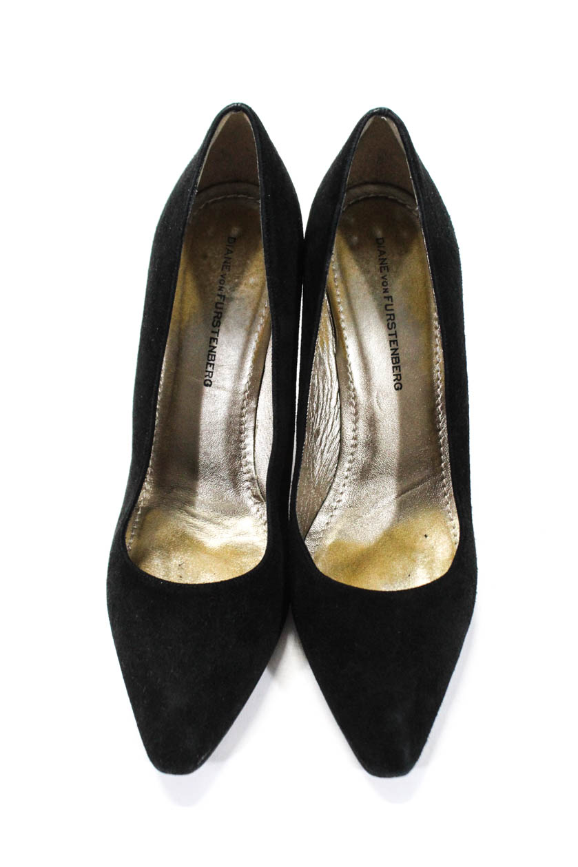 Diane Von Furstenberg Womens Pointed Toe Pumps Black Suede Size 9 | eBay