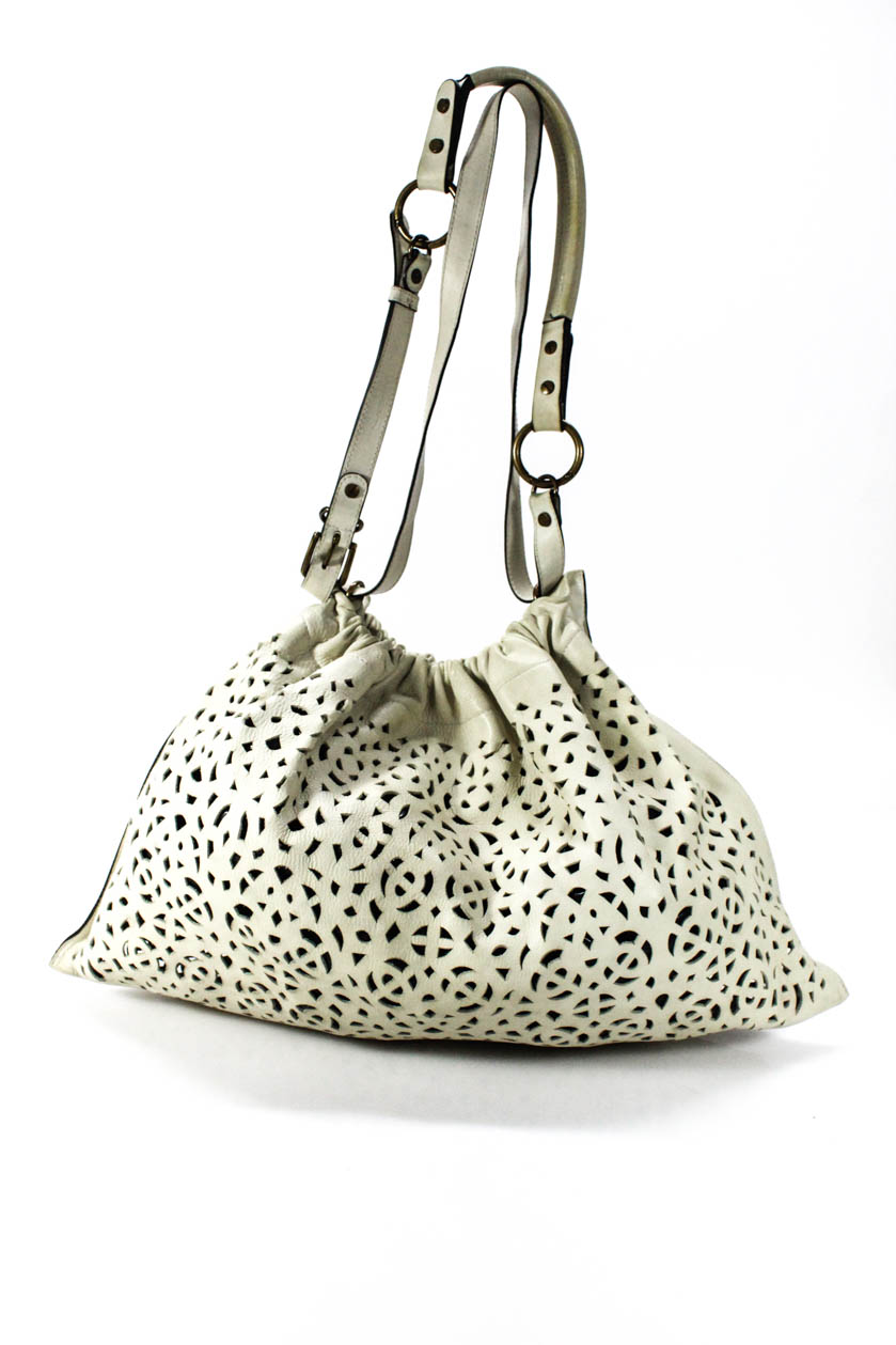 Marni White Leather Cutout Magnetic Close Top Large Crossbody Bag | eBay