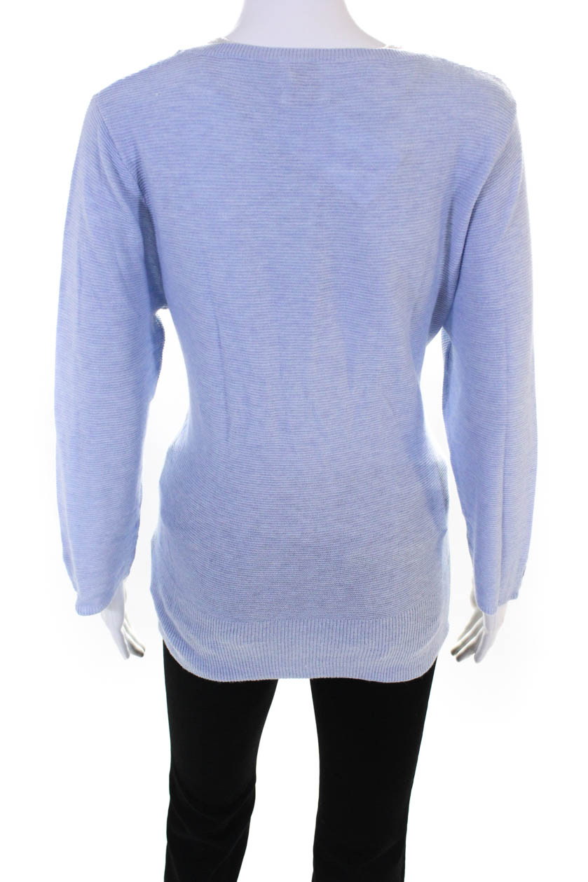 Whisper By Brodie Womens Brooke Boat Neck Ribbed Sweater Blue Size ...