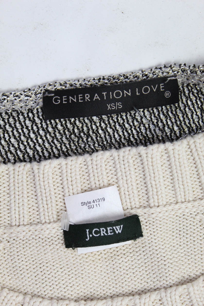 Generation Love J Crew Womens Sweater Black Beige Silk Size X Small LOT ...