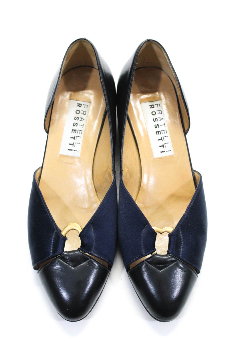 Fratelli Rossetti Womens Rounded Toe Navy Blue Leather