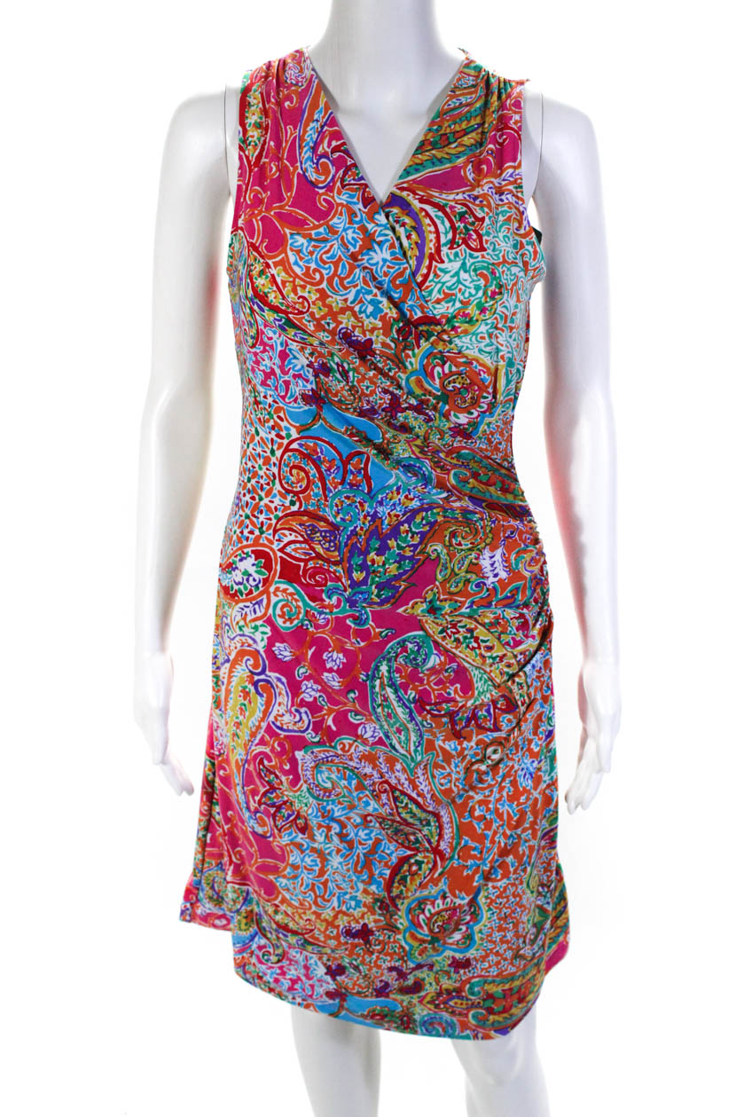 Lauren Ralph Lauren Womens Paisley Print Dress Multi Colored Size ...