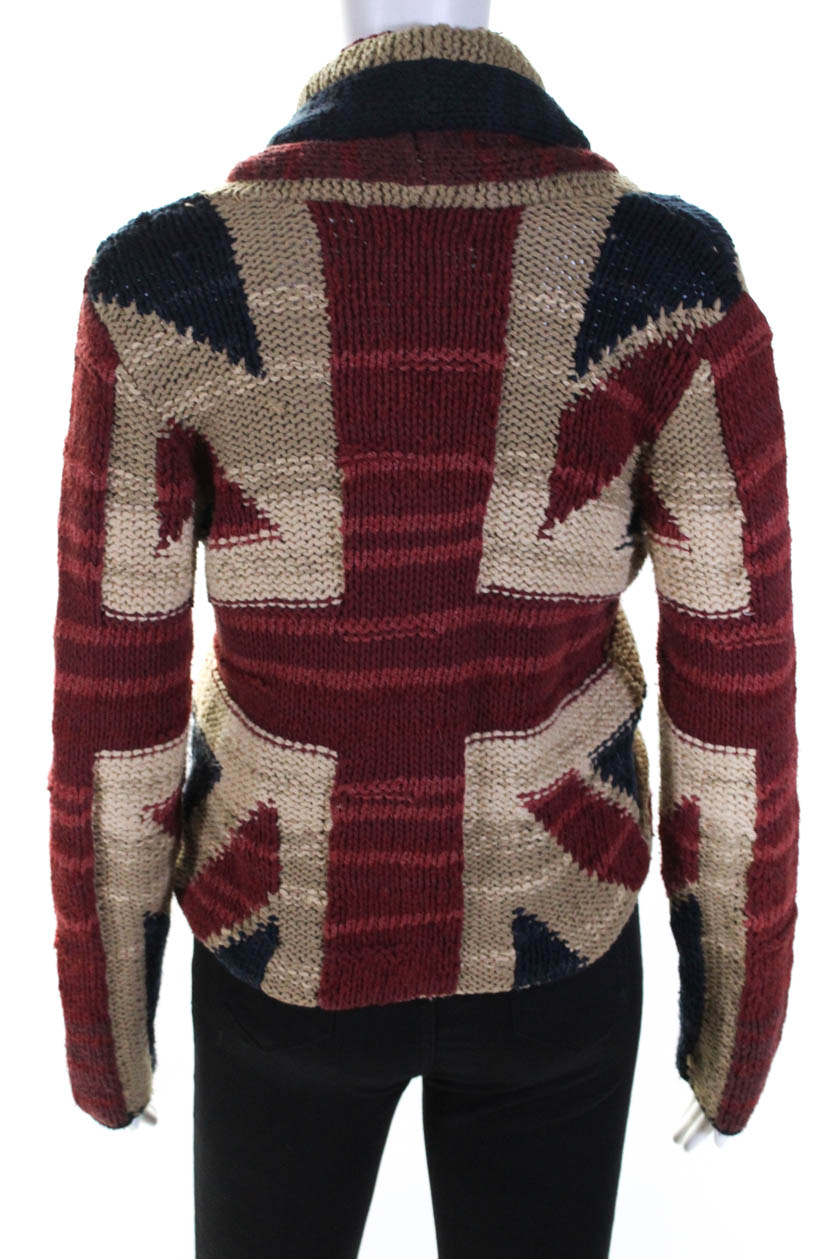 Denim & Supply By Ralph Lauren Womens Geometric Print Cardigan Red White Blue Si | eBay