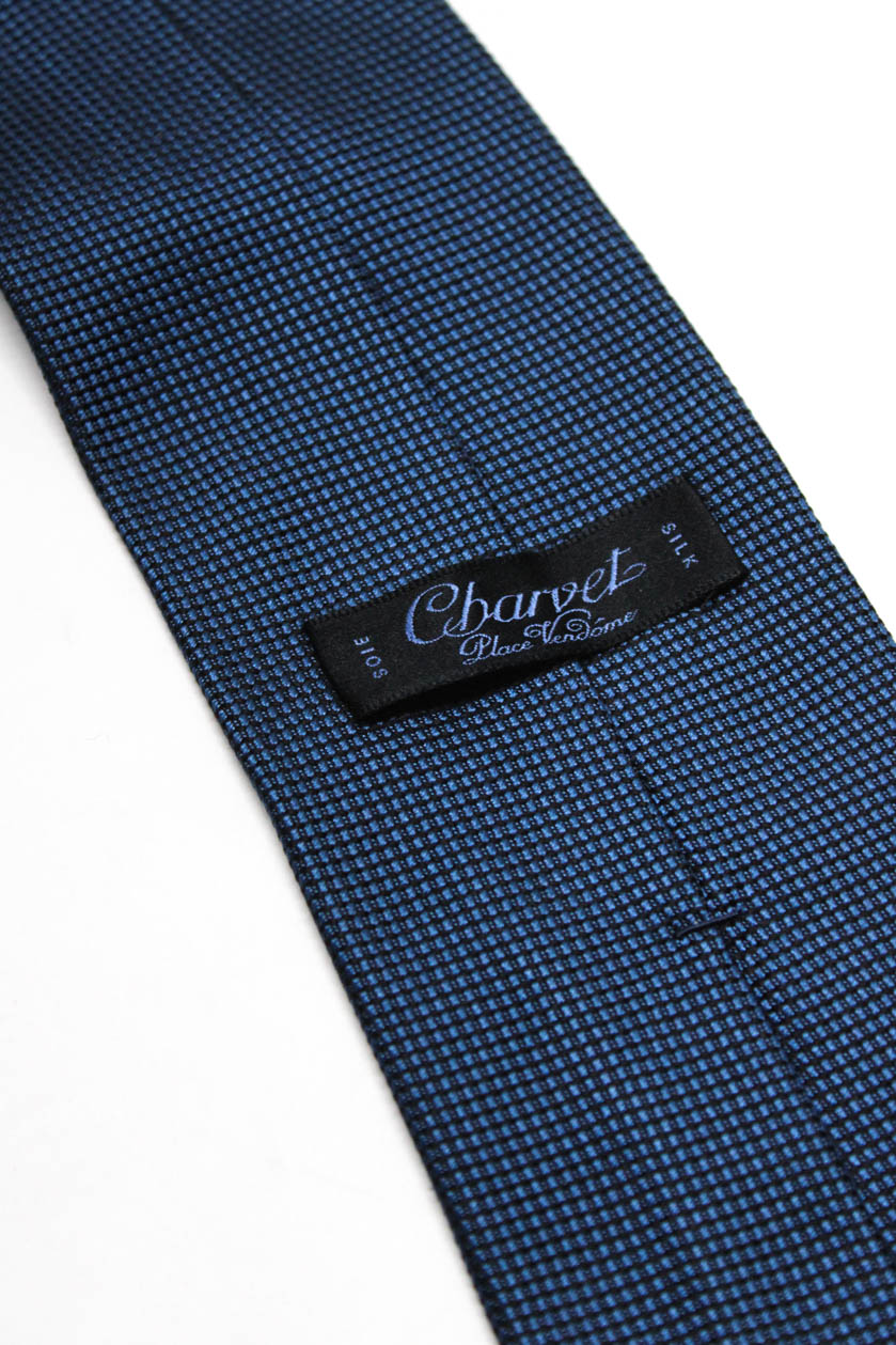Charvet Mens Silk Classic Tie Navy Blue | eBay
