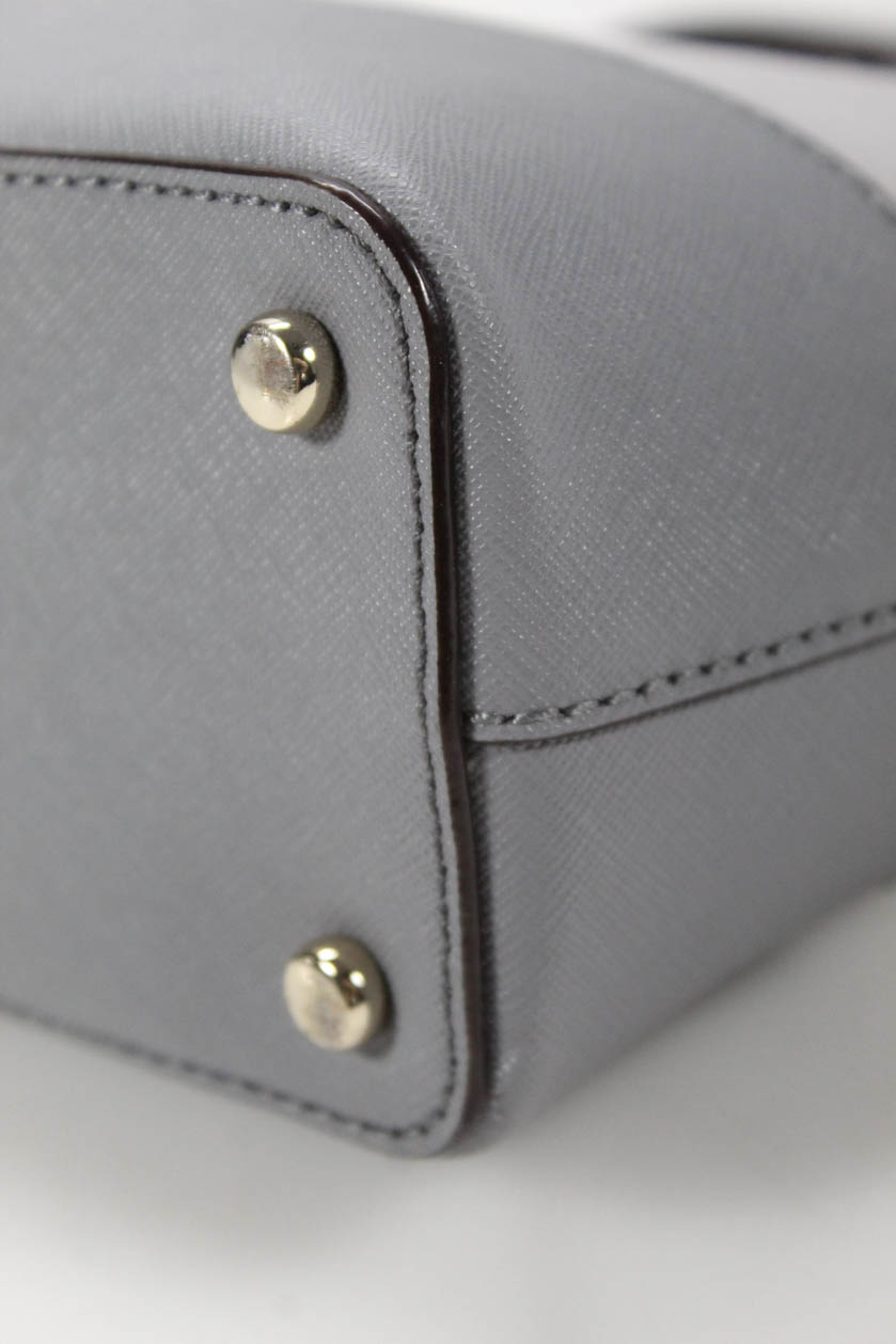 Kate Spade Womens Mini Leather Color Block Tote Handbag Grey | eBay