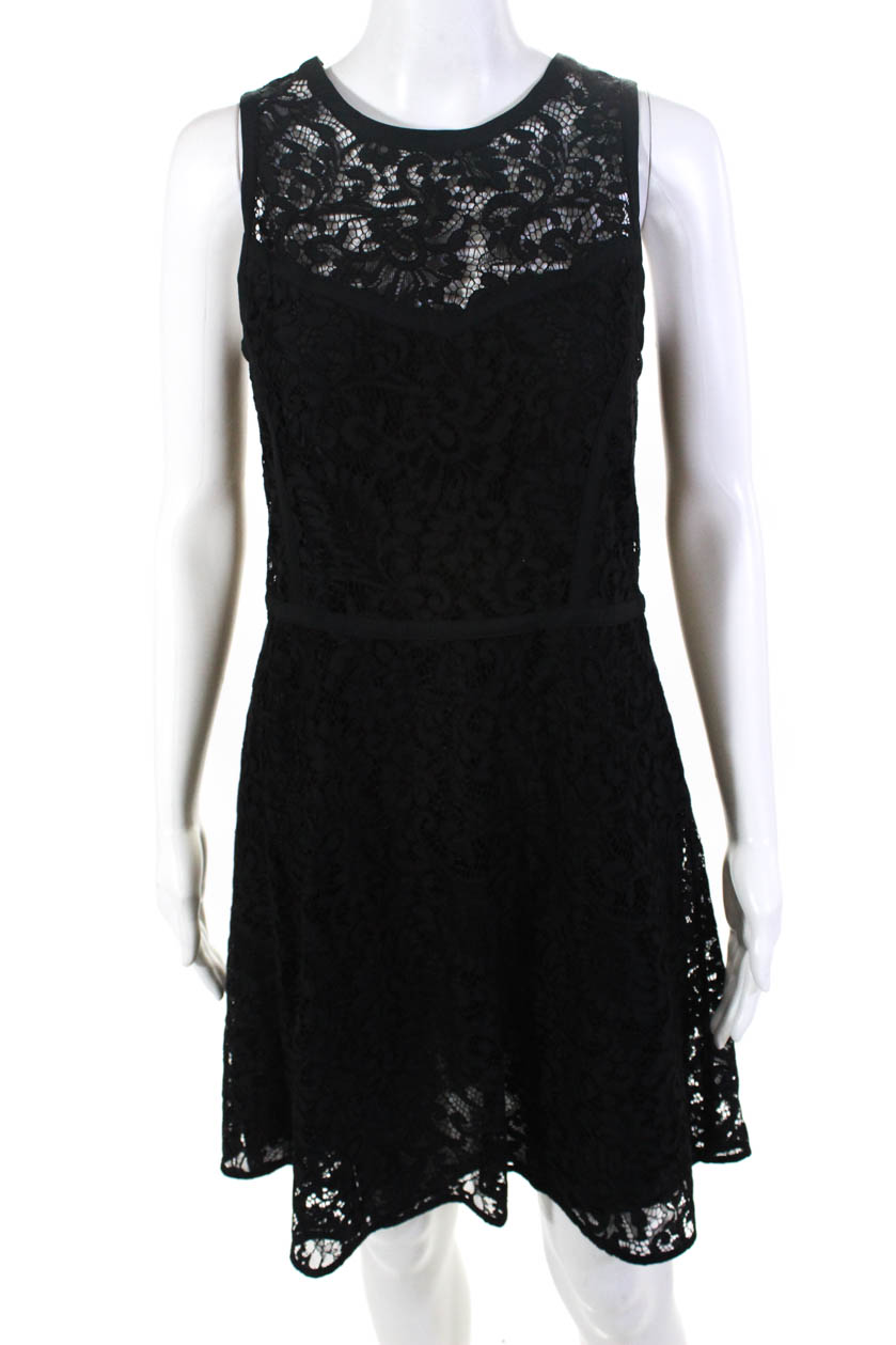 Michael Michael Kors Womens Sleeveless Floral Lace Dress Black Size 4 ...