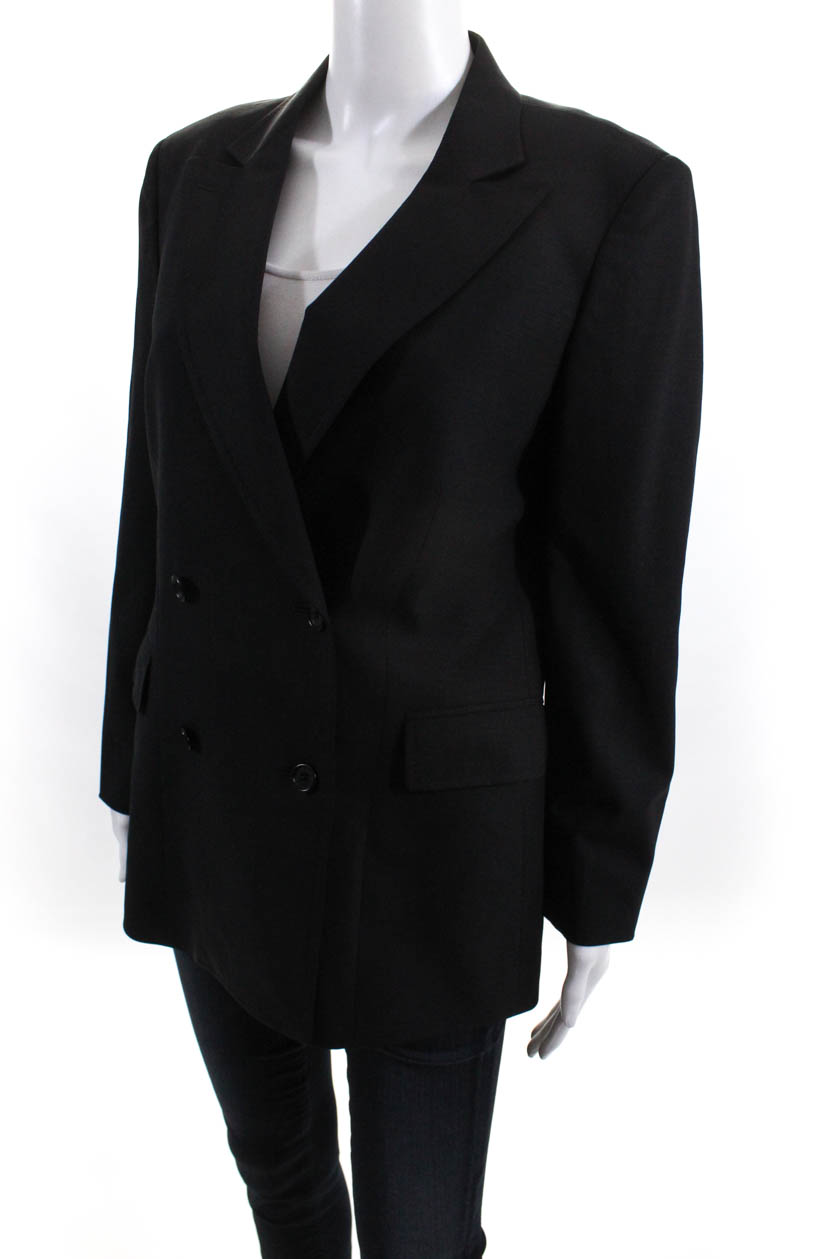 Brooks Brothers Womens Wool Double Breasted Blazer Black Size 8 | eBay