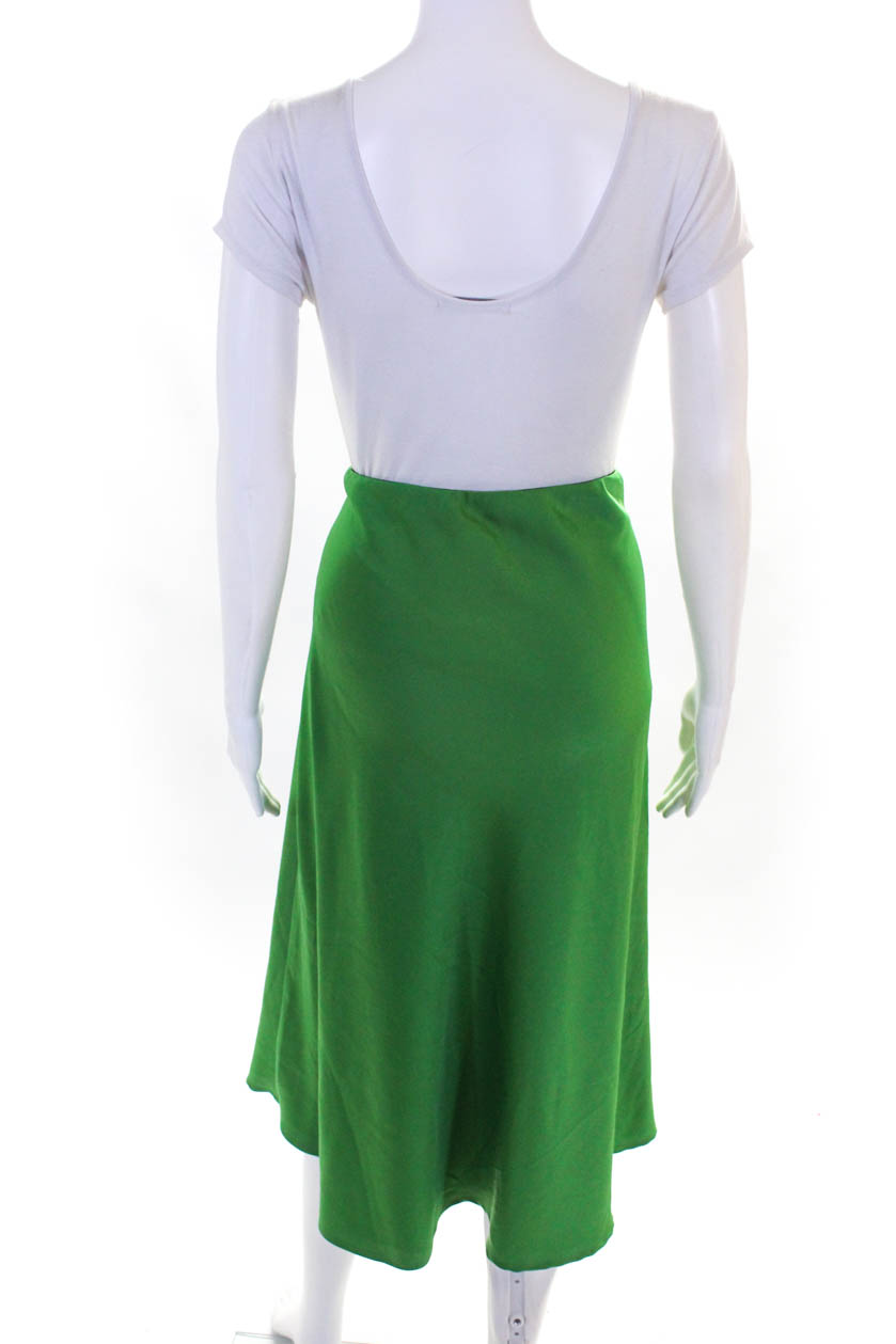 Sweet Baby Jamie Womens Satin Midi A Line Skirt Green Size Large ...