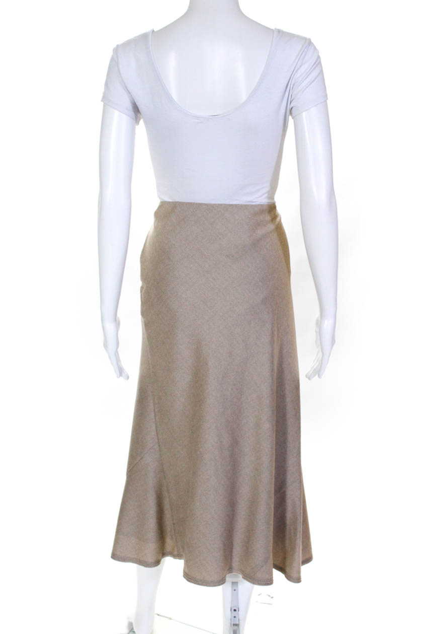 Theory Womens A Line Midi Skirt Beige Wool Size 8 | eBay