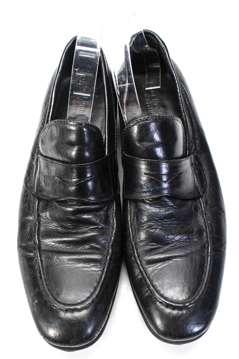 black slide loafers