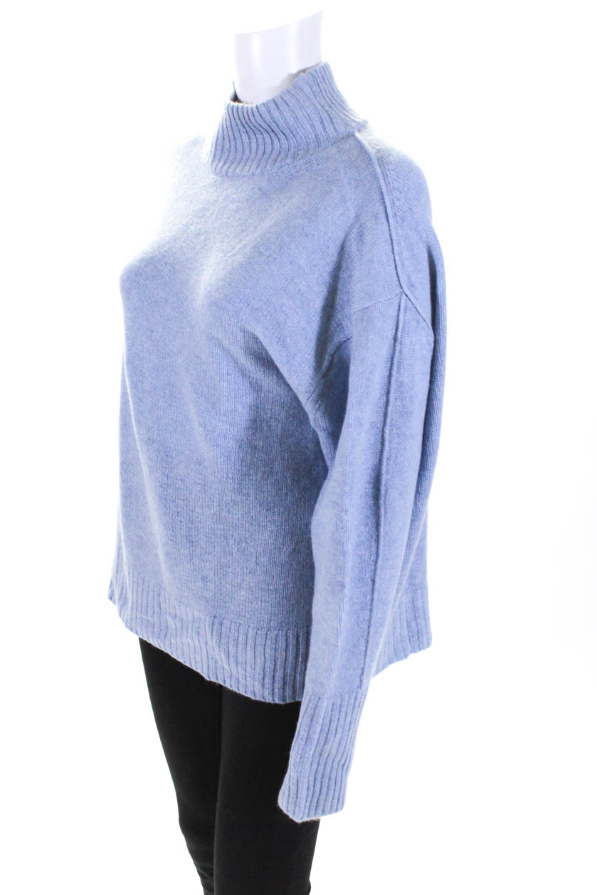 360 Cashmere Womens Cashmere Turtleneck Sweater Blue Size Large | eBay