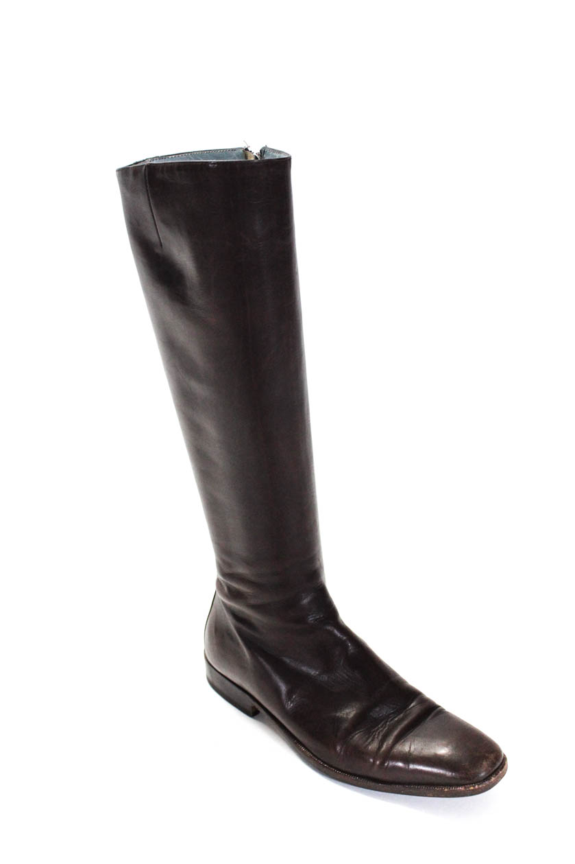 Lambertson Truex Womens Knee High Leather Boots Brown Size 35.5 5.5 | eBay