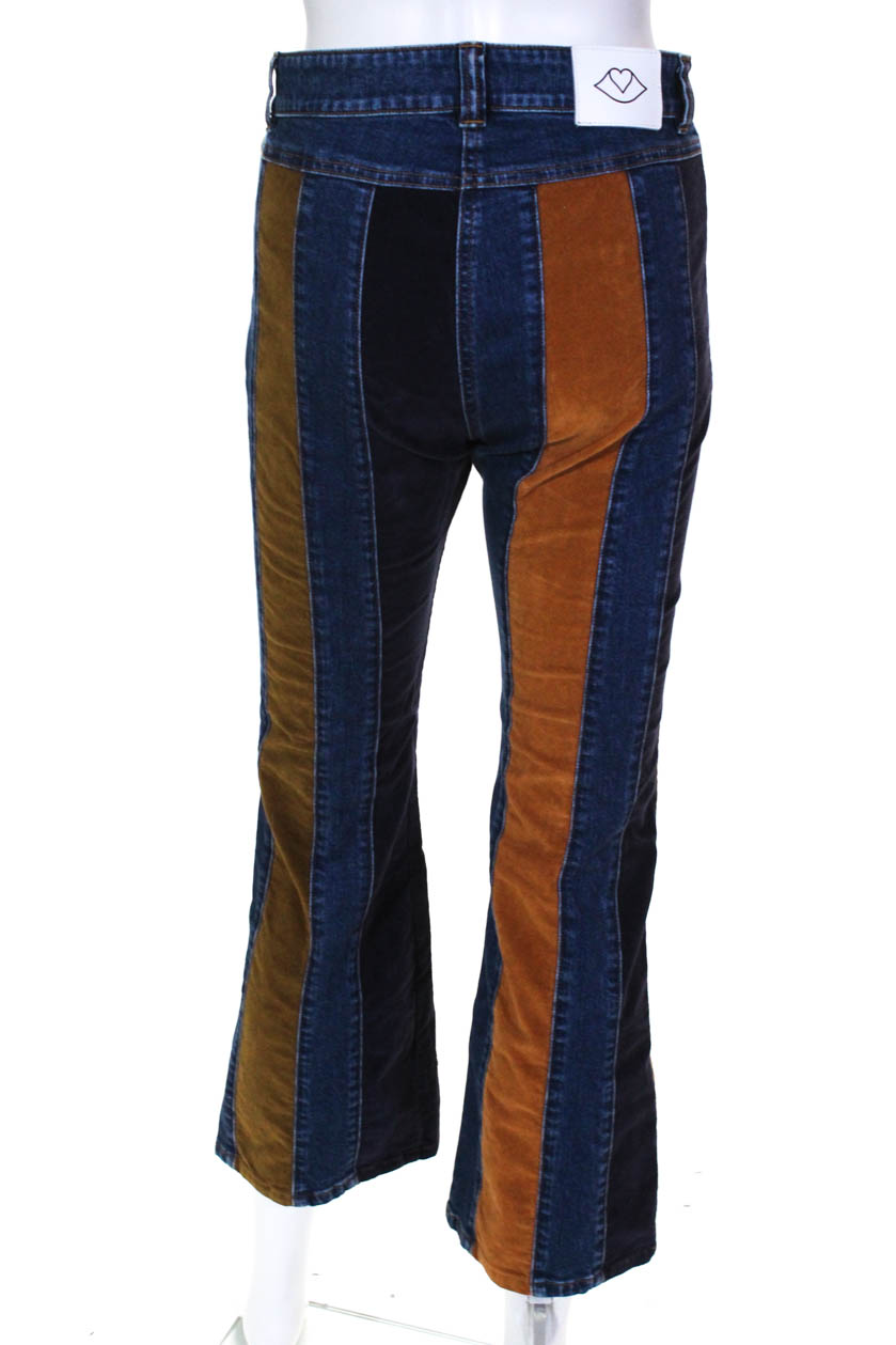 blue striped jeans womens