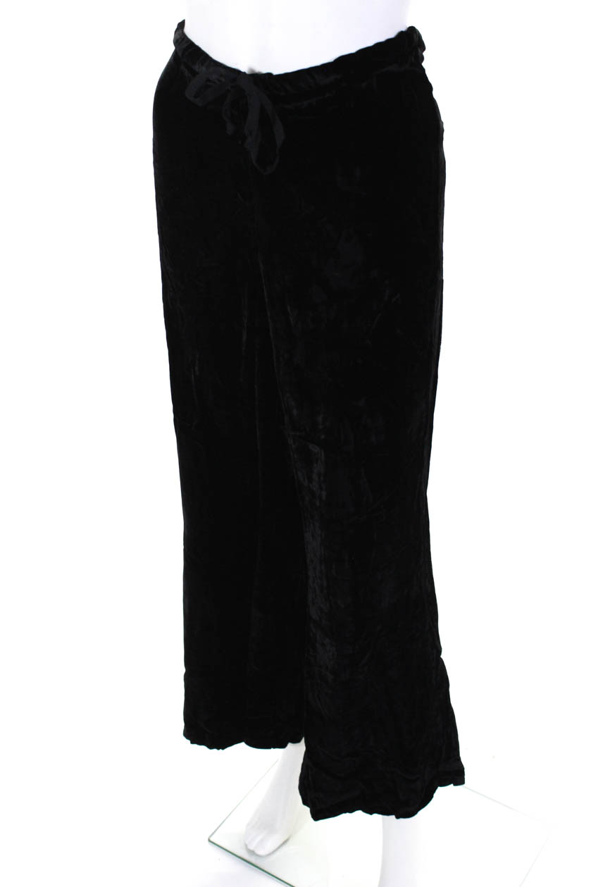 black velvet wide leg pants