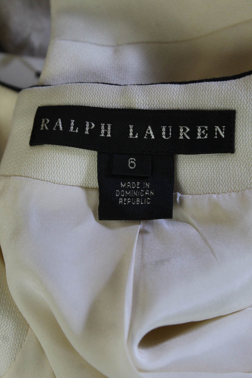 Ralph Lauren Black Label Womens Pencil Skirt Suit White Black Wool Size