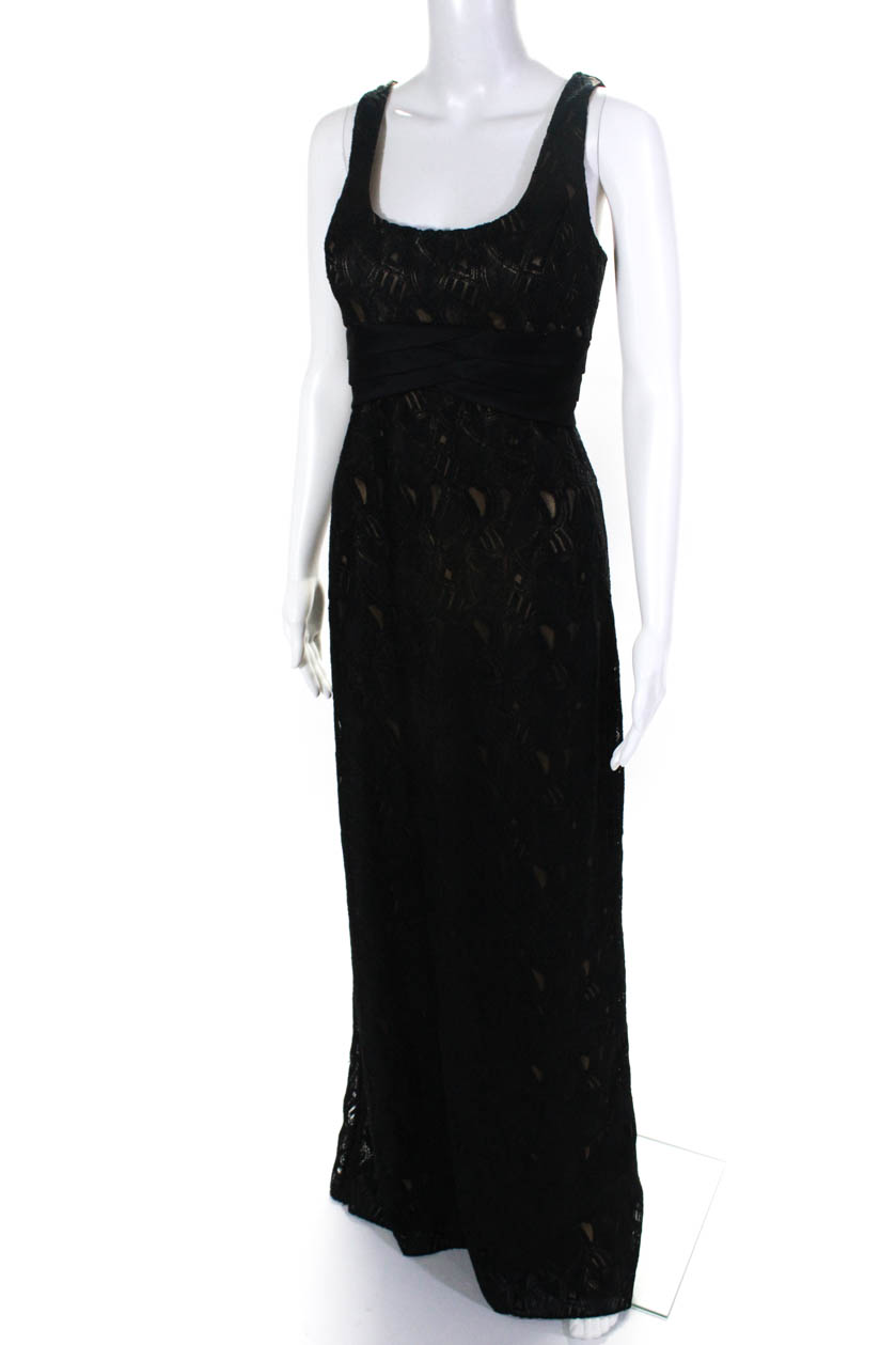 Badgley Mischka Womens Lace A-Line Evening Gown Black Size 10 | eBay