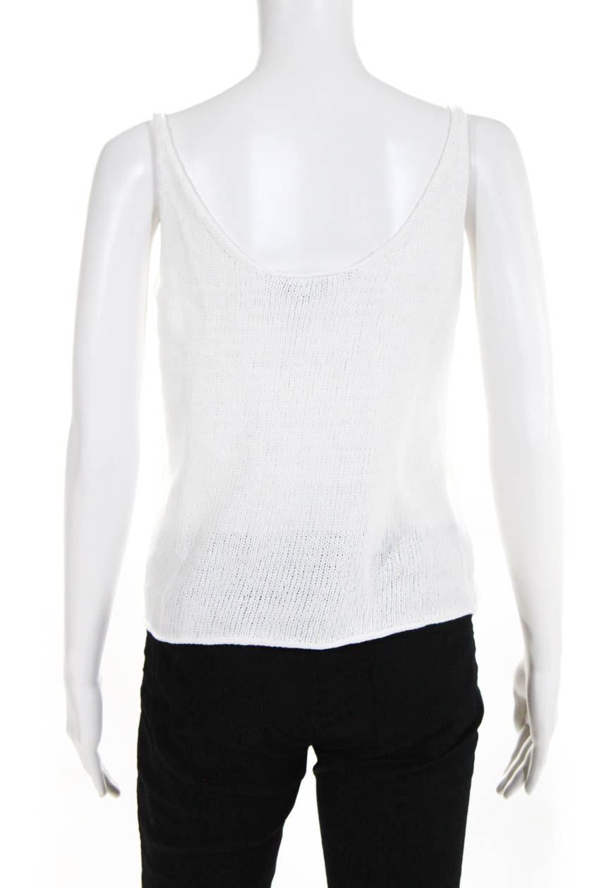 The Range Womens Scoop Neck Shell Sweater White Cotton Size Small | eBay