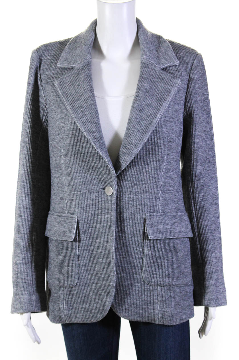Kinly Womens Knit Corduroy Unlined Blazer Gray Size Large | eBay