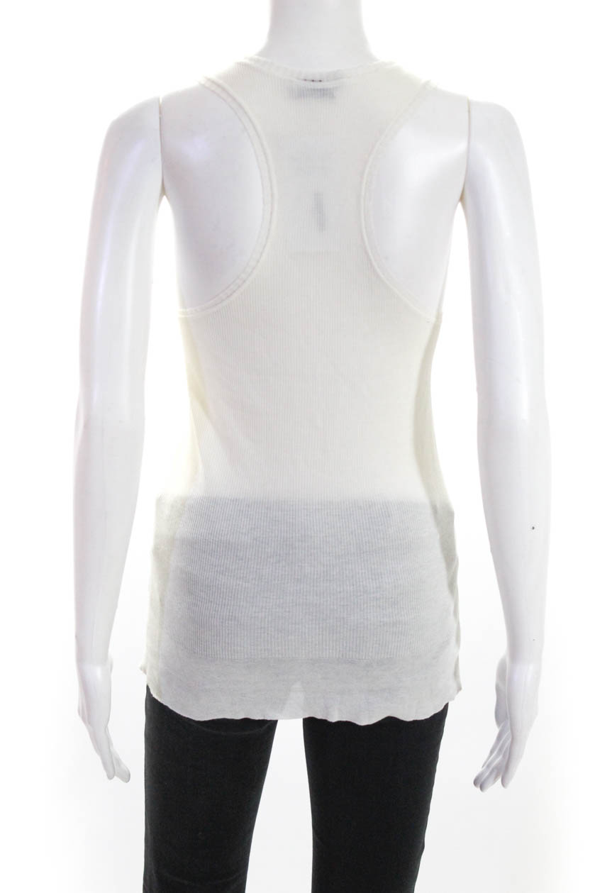 Stella McCartney Womens Solid Ribbed Knit Tank Top White Size M | eBay