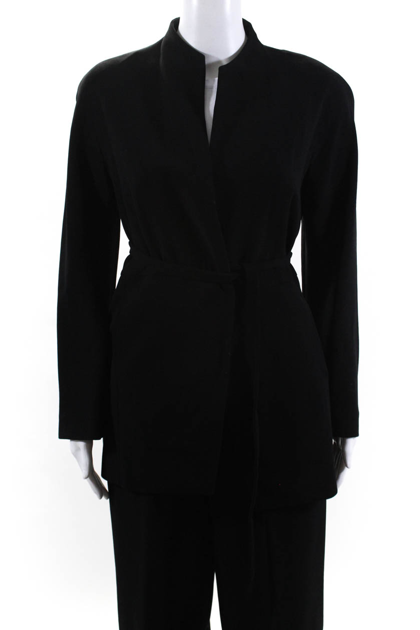 Donna Karan Womens Wool Fitted Blazer Pants Suit Black Size 18 | eBay