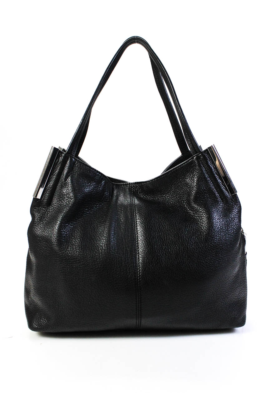Vince Camuto Womens Tripe Compartment Leather Tote Handbag Black | eBay